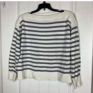 Everlane striped boatneck sweater cotton small